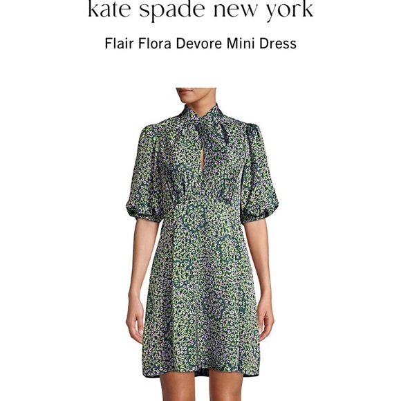 NWT Kate Spade Runway Collection Flair Flora Devore Mini Dress size 4 - Picture 2 of 10